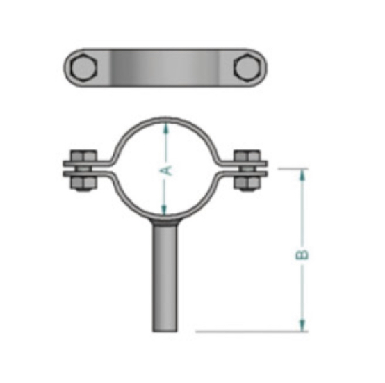 Round Saddle Pipe Hangers With OD12*60 mm long Base SBKB for bar,SBKT for tuber