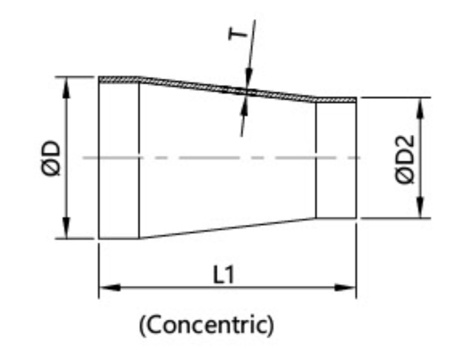 Weld Reducer With Straight Ends