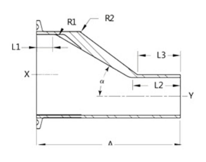 DT-4.1.3-2 Hygienic Clamp Joint Tube Weld Concentric And Eccentric Reducer