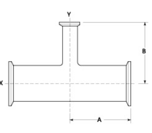 DT-4.1.2-8Hygienic clamp joint: reducing tee