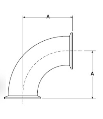 DT-4.1.1-3Hygienic clamp joint: 90 deg elbow