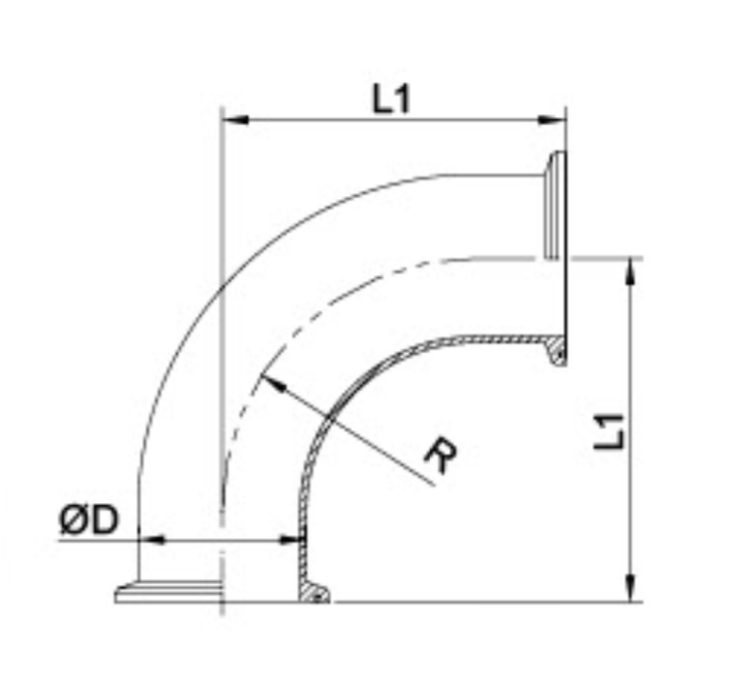 2CMP 90° Clamp Elbow
