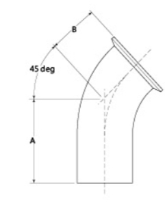 DT-4.1.1-5Automatic tube weld: hygienic clamp joint 45 deg elbow