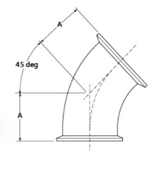 DT-4.1.1-6Hygienic clamp joint: 45 deg elbow