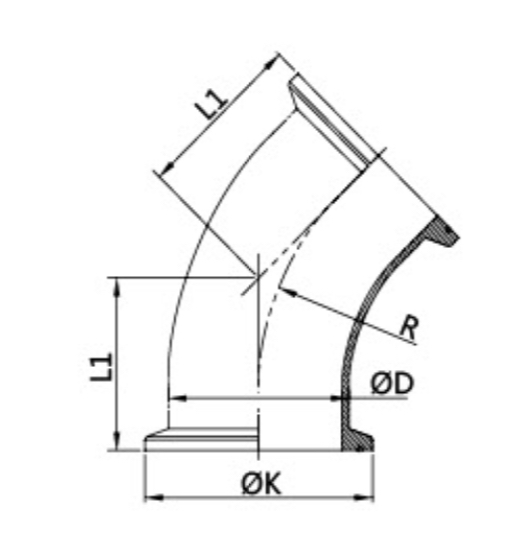 2KMP 45° Clamp Elbow