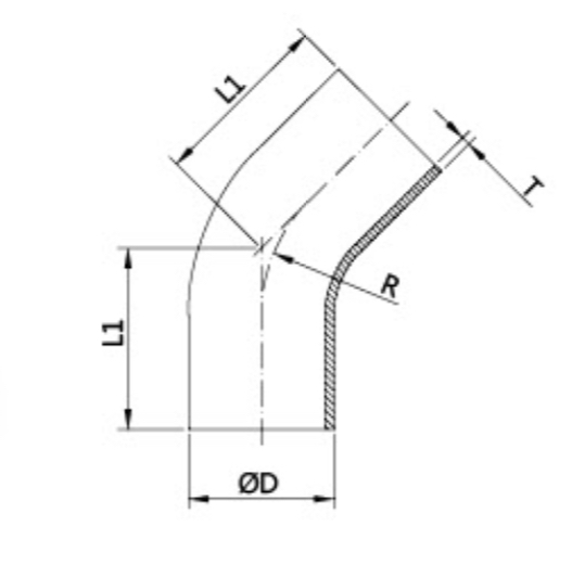 2KS 45°Weld Elbow With Tangents