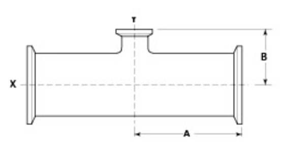 DT-4.1.2-9Hygienic clamp joint: short outlet reducing tee