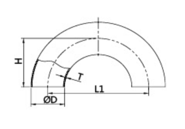 2WUL 180° Weld U Elbow