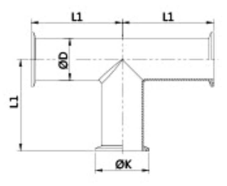 DT-4.1.2-4Hygienic clamp joint: straight tee and cross