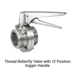 Thread Butterfly Valve with 12 position trigger handle
