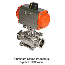 Aluminum Pneumatic actuated 3-piece Ball Valve