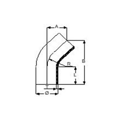 ISO/DS/SMS 45 degree Weld elbow with tangent