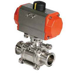 Aluminum Pneumatic actuated 3-piece Ball Valve